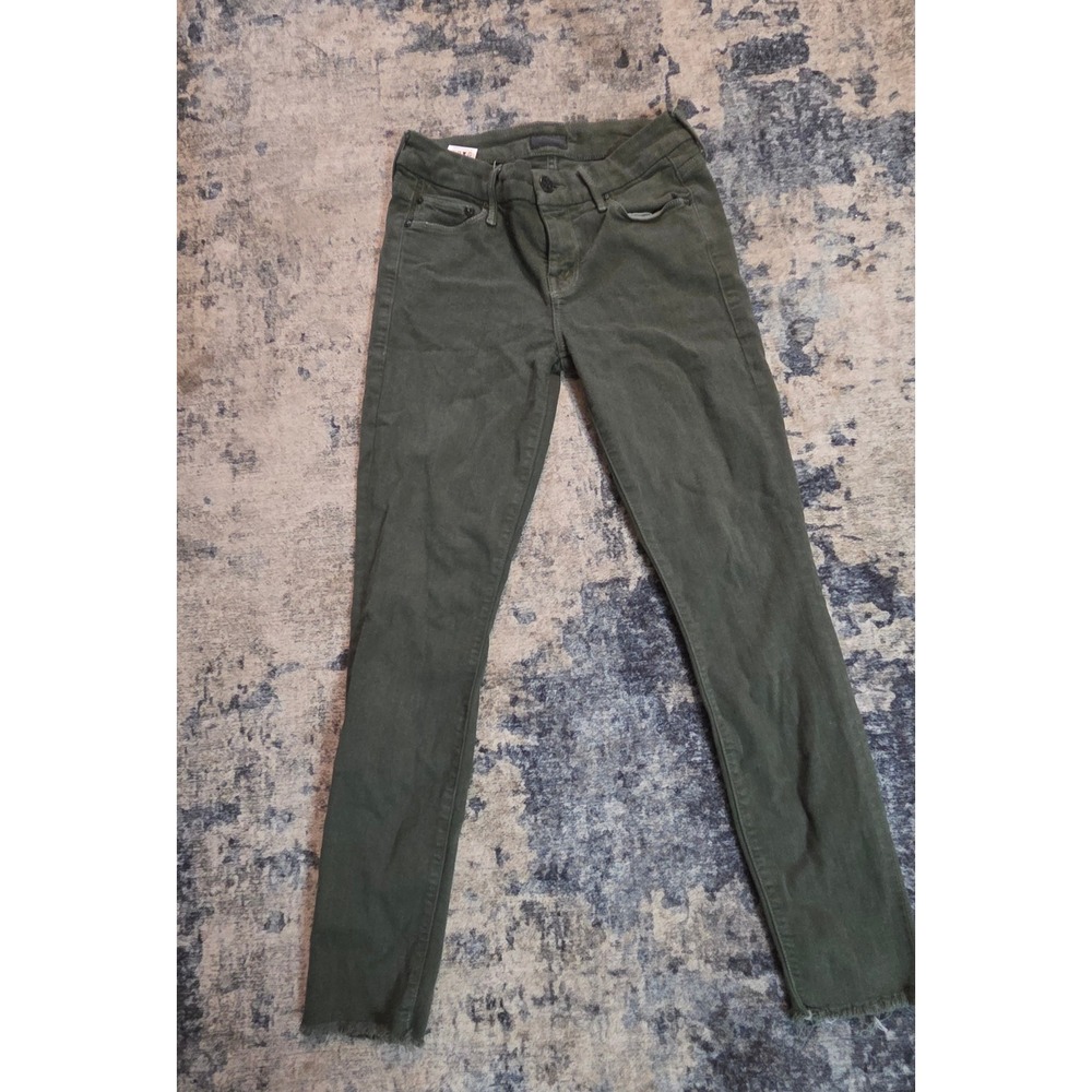 Mother Looker Ankle Fray Just For Kicks Olive Green Skinny Jeans Size 25(2)